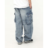 LIGHT BLUE CARGO DEMIM PANTS