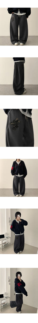 Dex Camo Cross Patch Wide Banding Pants 