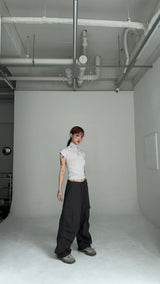 HALF NECK SHIRRING T-SHIRTS