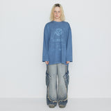 イントゥザギャラクシーピグメント長袖Tシャツ Light Blue