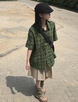 garden checkered short sleeve shirt