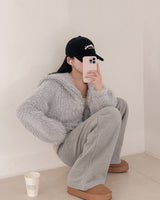 Fur zip-up jacket