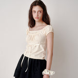 Eyelet Layered T-shirt (Yellow)