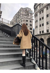 wool butler toggle half-wide coat