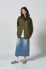Work hood zip-up jacket