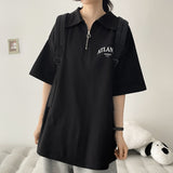 アトレカラーハーフジップショートスリーブTシャツ (3 colors) H&L