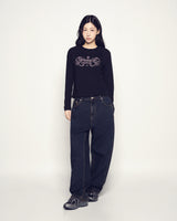 25FW WOMAN プリンセスフォント長袖Tシャツ ブラック