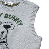 WITTY BUNNY FOOTBALL ニットベスト - MELANGE GRAY