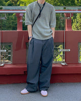 Marv Linen Two-Tuck Wide Slacks