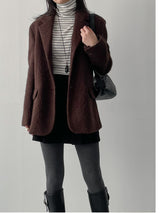[wool 50%] フォトヘアリーシングルルーズフィットジャケット
