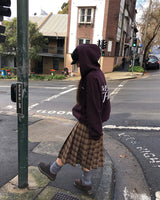[ORIGINAL] Buckle Check Midi Pleated Skirt