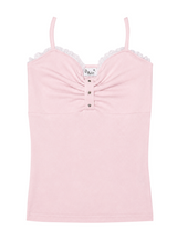 スタッズ リボン キャミソール(pink)