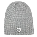 Heart Summer Knit Beanie [Gray]