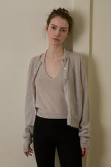 Spring soft cardigan set_mute gray