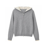 Mabel Dot Lining Knit Hood Zip-Up