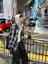 Western Checkered Hooded Shirt