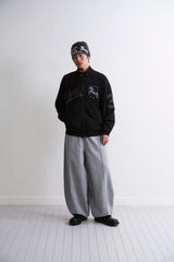 UNICORN VARSITY HIGH NECK ZIP UP BLACK