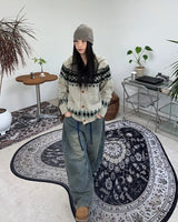 Rough Curved Washed Denim Pants