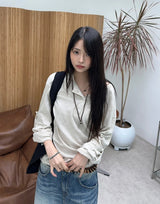 Heren Roll-up Slub Henley Neck Long Sleeve