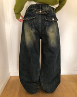 セユ バックポイント ウォッシュドデニム パンツ