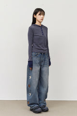 (W) Spell Striped Hooded Top
