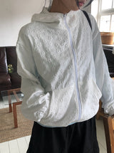 Copper Flower Embossed String Hood Jacket