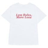 'LESS RULES MORE LOVE' Tシャツ ホワイト/バーガンディー [WOMAN]
