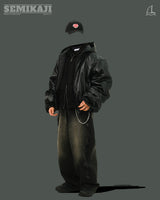 MT Hoody Leather Bomber Padding