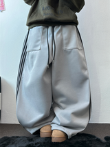 FLEECE❤TRACK BIG POCKET LONG WIDE BALLOON PANTS 🖤🩶💛4COLOR