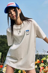 カラーブロックMロゴTシャツ