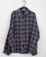 Uter Check Boxy Overfit Vintage Long Sleeve Shirt