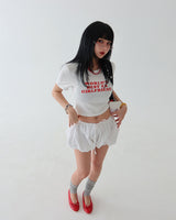Girlfriend Lettering Cropped T-shirt