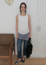 Linen Shirring Sleeveless Top_Ivory