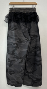 MILITARY CUTE LAYERED TRACK🤍🎀💘 CANCAN FRILL RUFFLE SKIRT PANTS 💚🩶2COLOR