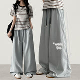 Lenny waist banding color nylon rust lock wide pants