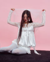 CORSAGE PUFF BLOUSE [IVORY]