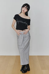 ペタラインレースTEE black