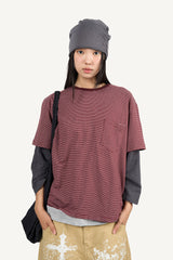 ストライプポケットショートスリーブTシャツ