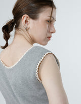WAFFLE SLEEVELESS_MELANGE GRAY