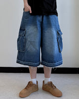 Faded Vintage Bermuda Cargo Denim