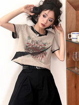 プリンティド半袖Tシャツ