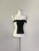 Shadow Corset Lace Top (White)