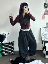 ダウンピンタックバルーンロングパンツ🩶🖤2カラー