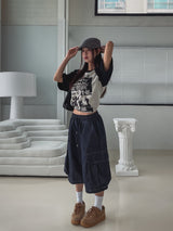 Root Stitch Cargo Bermuda Denim Pants