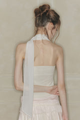 MIDNIGHT HALTER TOP cream