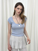 ローエン スクープネック Tシャツ / LIGHT MELANGE GREY