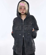 Destroyed YEGG Hoodie Charcoal