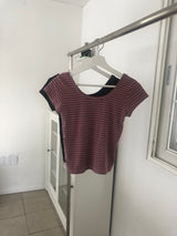 ノアストライプUネックTシャツ（3色）