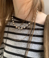 Silver ball bar necklace(6mm)