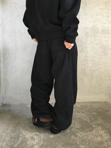 [SET] ママンゴールデンプルオーバーフーディー + ピンタックワイドパンツ 4C